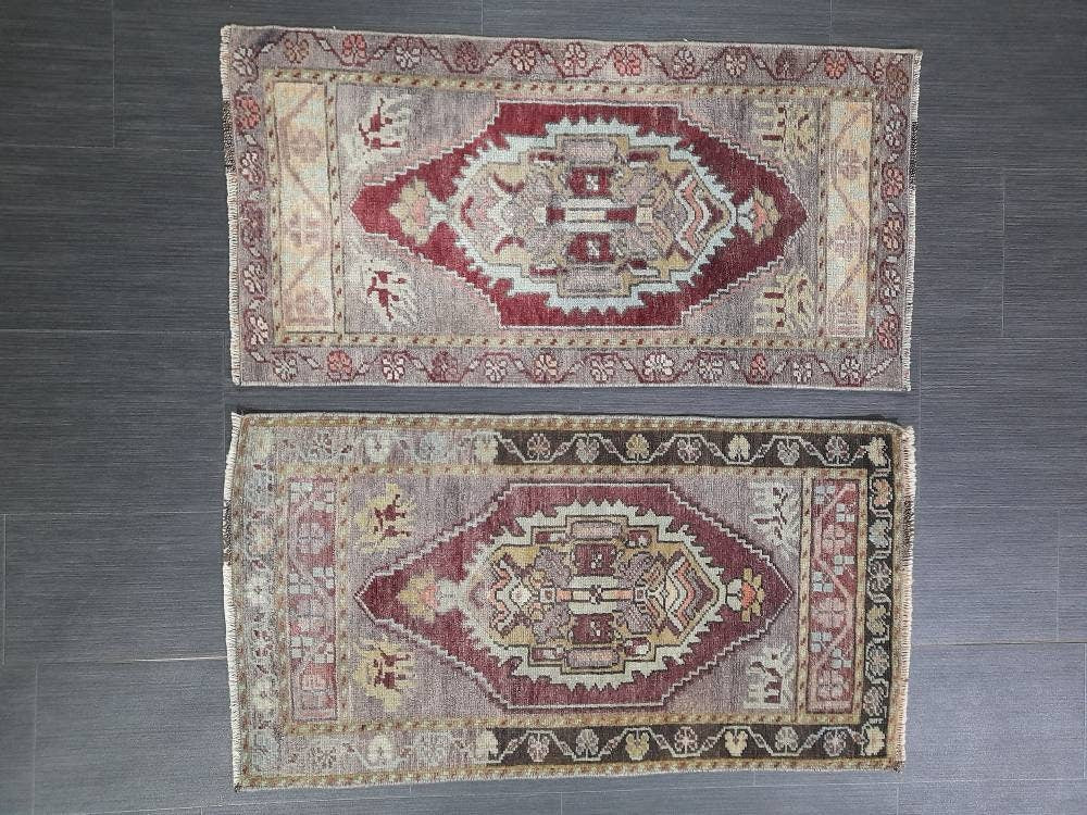 Beige Turkish Runner Rug 1'8" x 3'2" Hand-Knotted texture