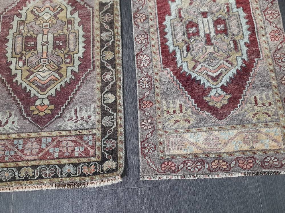 Beige Turkish Runner Rug 1'8" x 3'2" Hand-Knotted pattern