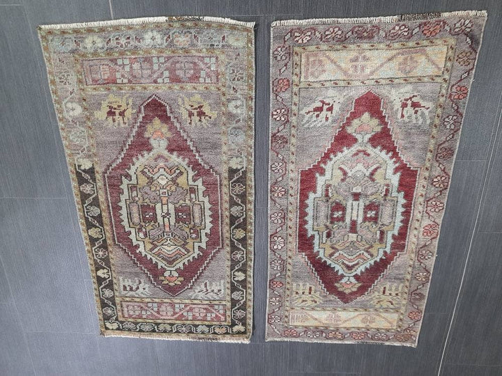 Beige Turkish Runner Rug 1'8" x 3'2" Hand-Knotted close-up