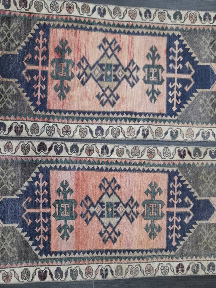 Beige Turkish Runner Rug 1' 8" x 3' 6" Hand-Knotted field
