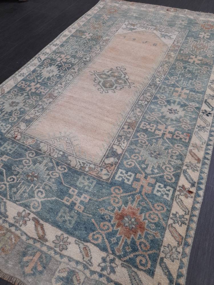 Beige Turkish Oushak Rug 3' 8" x 6' 7" Hand-Knotted view