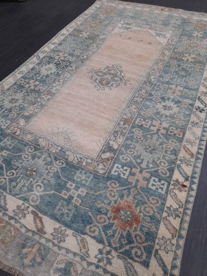 Beige Turkish Oushak Rug 3' 8" x 6' 7" Hand-Knotted view