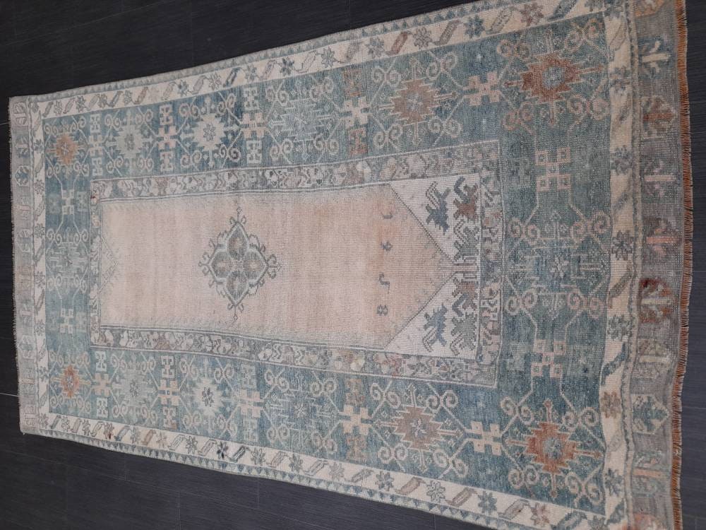 Beige Turkish Oushak Rug 3' 8" x 6' 7" Hand-Knotted view 9