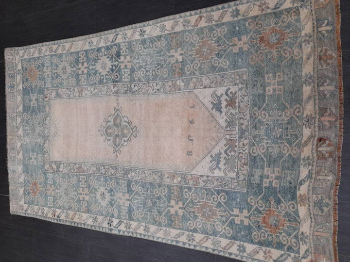 Beige Turkish Oushak Rug 3' 8" x 6' 7" Hand-Knotted view 9