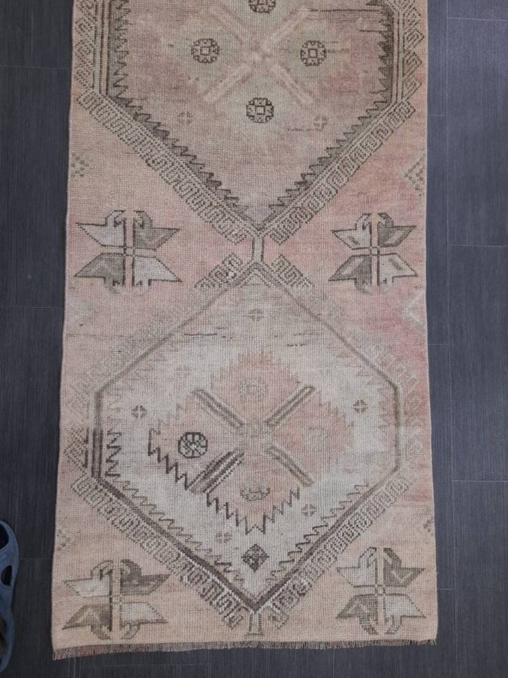 Beige Turkish Runner Rug 2' 6" x 10' 3" Hand-Knotted view 9