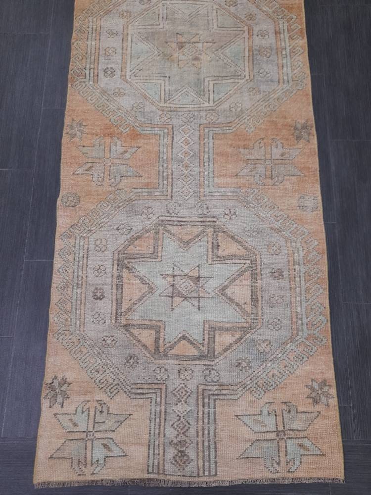 Beige Turkish Runner Rug 2' 6" x 10' Hand-Knotted view