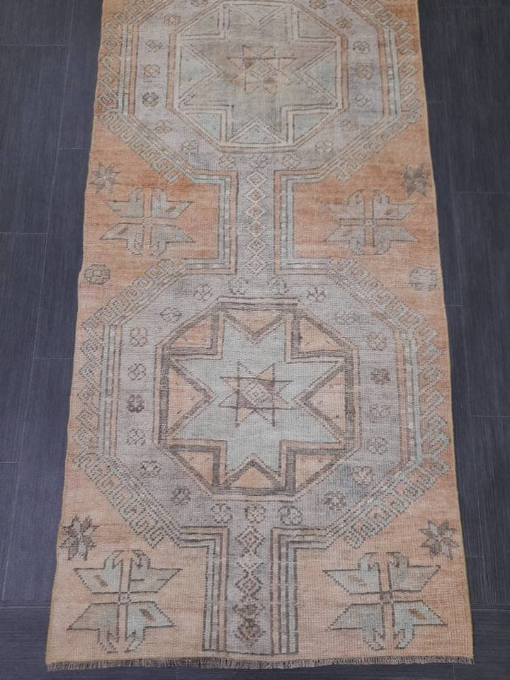Beige Turkish Runner Rug 2' 6" x 10' Hand-Knotted view