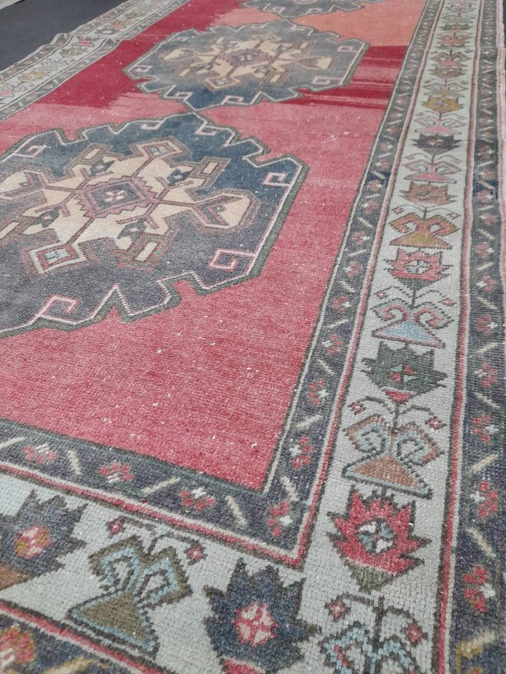 Beige Turkish Runner Rug 4' 10" x 11' Hand-Knotted view