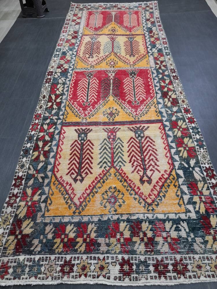 Rust Turkish Runner Rug 4' 6" x 12' 9" Hand-Knotted view 9