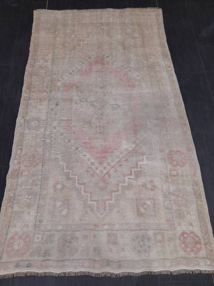 Beige Turkish Runner Rug 3' 6" x 6' 5" Hand-Knotted view 9