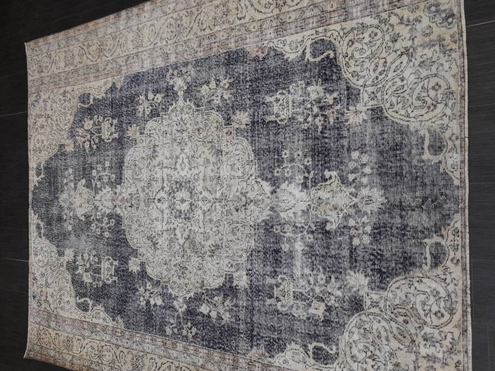 Blue Turkish Oushak Rug 6' 6" x 7' 10" Hand-Knotted | No. WR91692