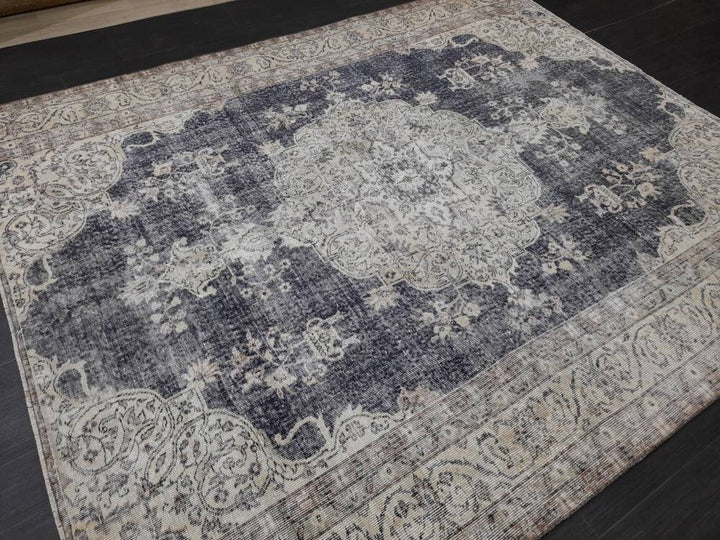 Blue Turkish Oushak Rug 6' 6" x 7' 10" Hand-Knotted | No. WR91692