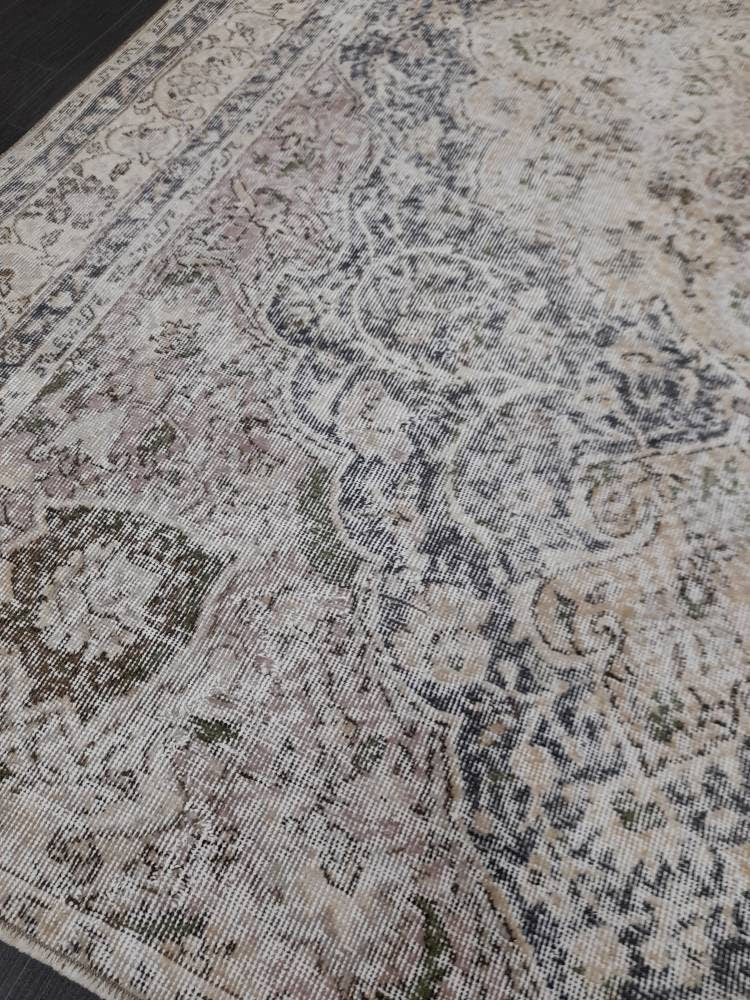 Blue Turkish Oushak Rug 6' 1" x 8' 3" Hand-Knotted | No. WR40101