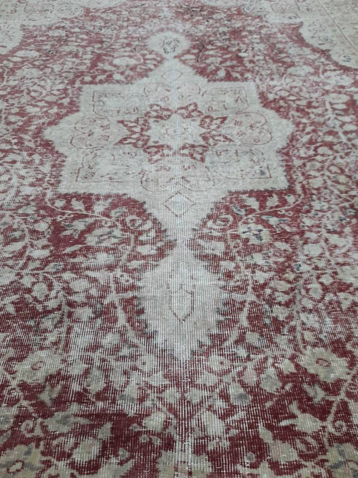 Red Turkish Oushak Rug 6' 7" x 9' Hand-Knotted view