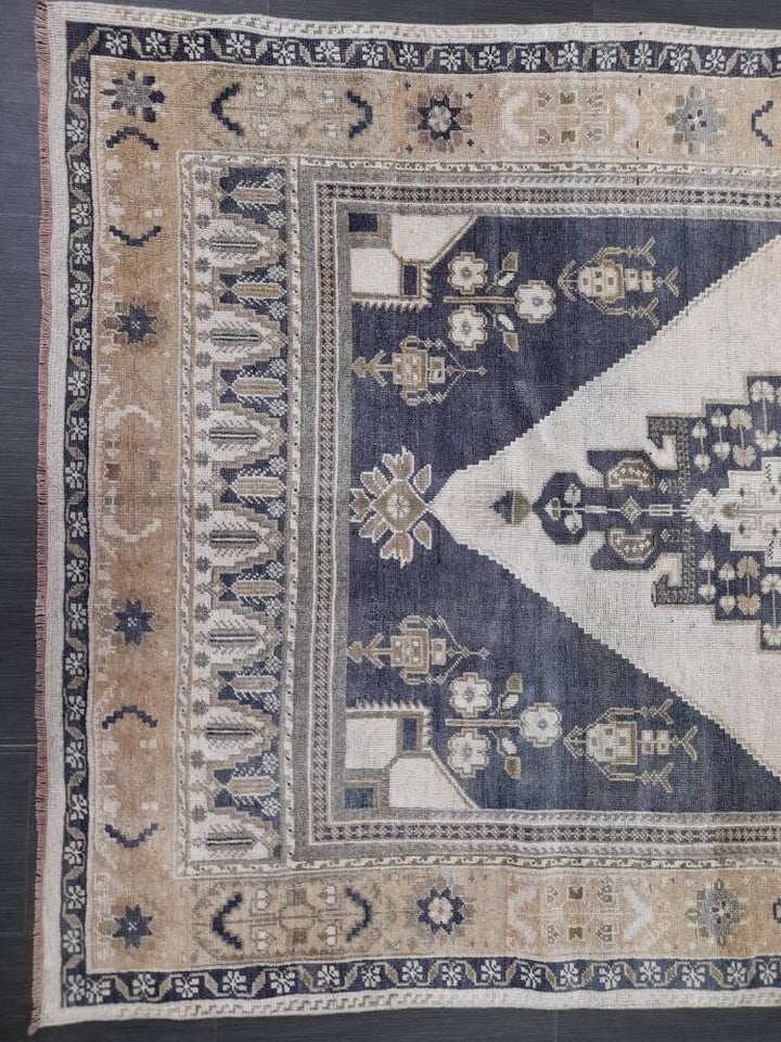 Beige Turkish Runner Rug 5' x 9' 4" Hand-Knotted view