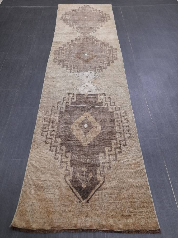 Brown Turkish Runner Rug 2' 8" x 10' 4" Hand-Knotted | No. WR79115