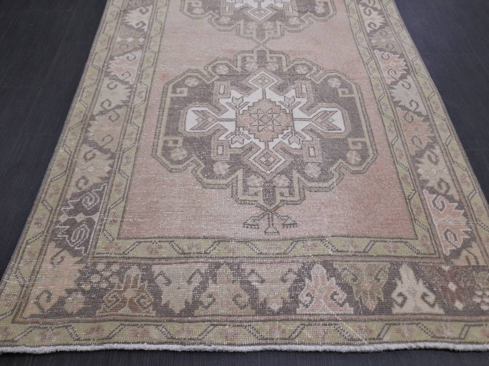 Tan Turkish Runner Rug 4' 3" x 11' Hand-Knotted view
