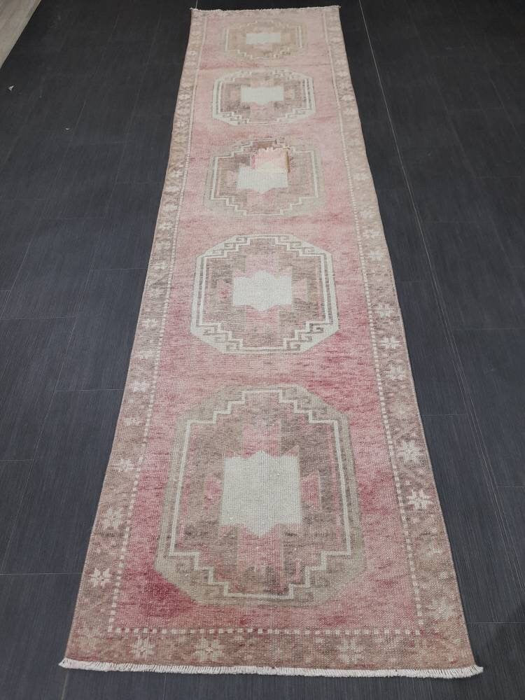 Beige Turkish Runner Rug 2' 9" x 10' 10" Hand-Knotted view 9