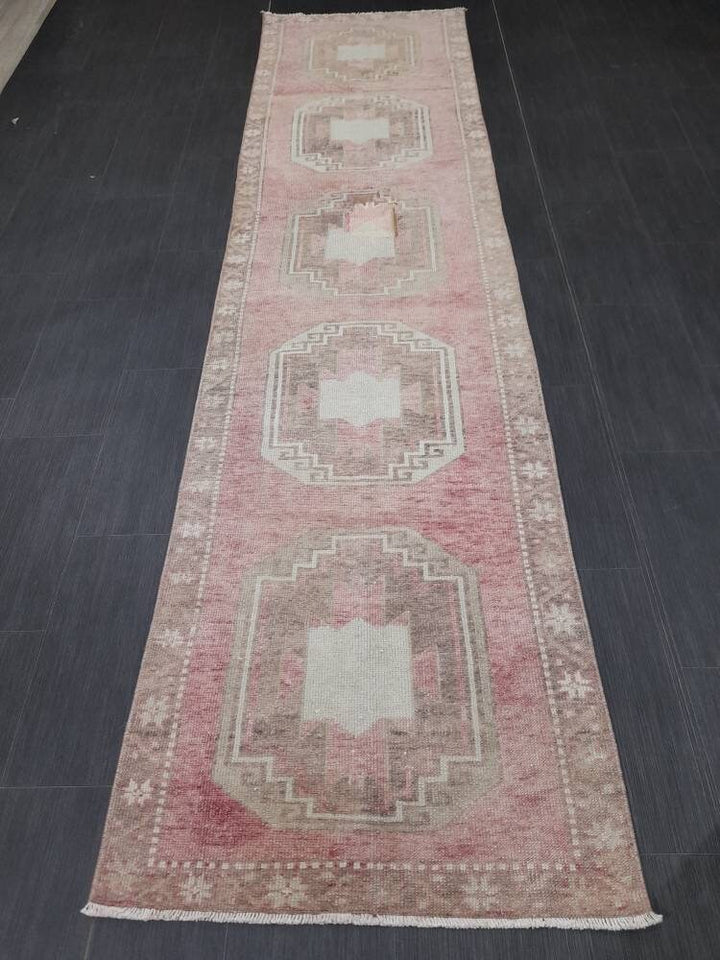 Beige Turkish Runner Rug 2' 9" x 10' 10" Hand-Knotted view 9