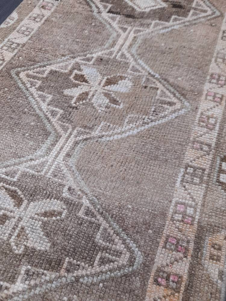 Beige Turkish Runner Rug 2' 8" x 13' 5" Hand-Knotted view 9
