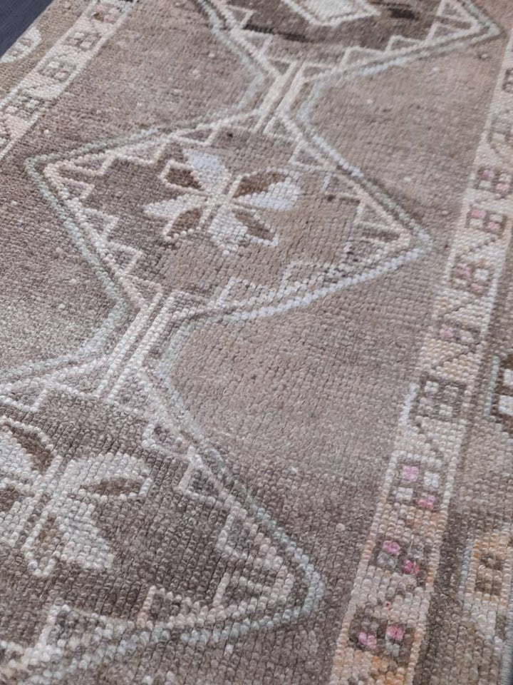 Beige Turkish Runner Rug 2' 8" x 13' 5" Hand-Knotted view 9
