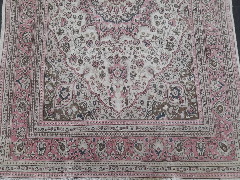 Pink Turkish Oushak Rug 4' 3" x 7' 2" Hand-Knotted field