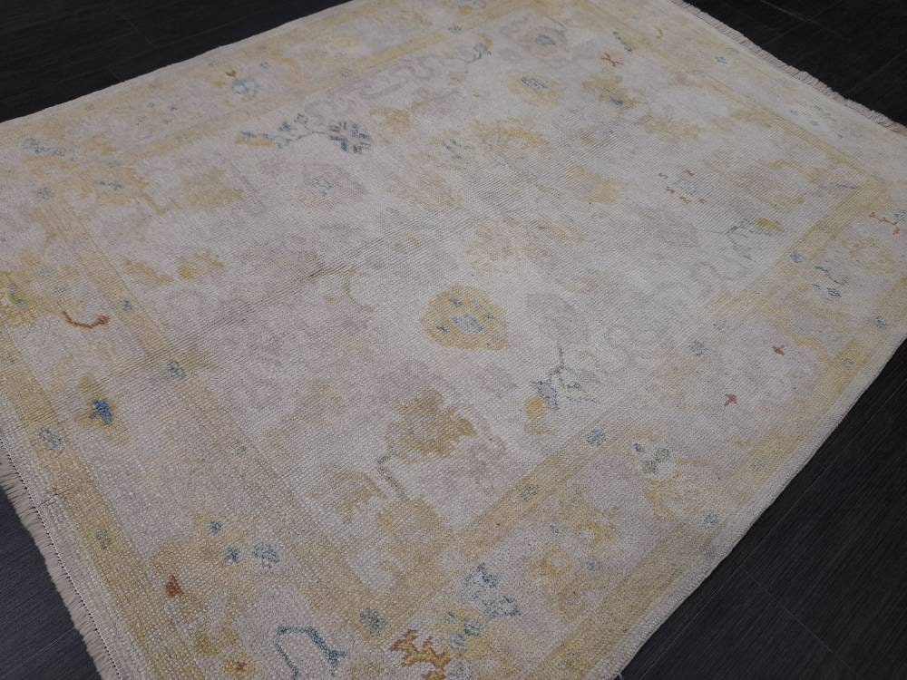 Beige Turkish Runner Rug 5' x 6' 2" Hand-Knotted view