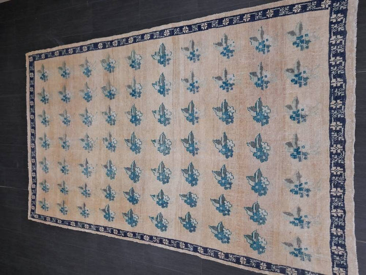 Beige Turkish Oushak Rug 5' 7" x 9' 3" Hand-Knotted view 9