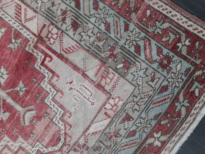 Beige Turkish Runner Rug 3' 5" x 6' 8" Hand-Knotted pattern