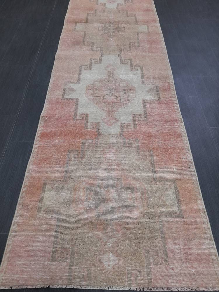 Beige Turkish Runner Rug 2' 10" x 10' 6" Hand-Knotted view