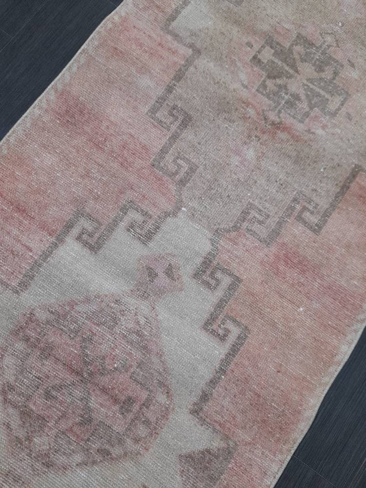 Beige Turkish Runner Rug 2' 10" x 10' 6" Hand-Knotted pattern
