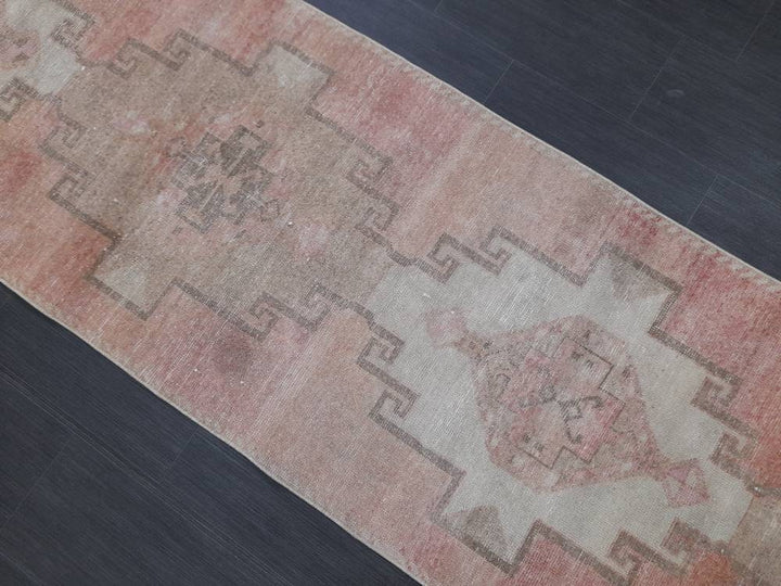 Beige Turkish Runner Rug 2' 10" x 10' 6" Hand-Knotted view 9