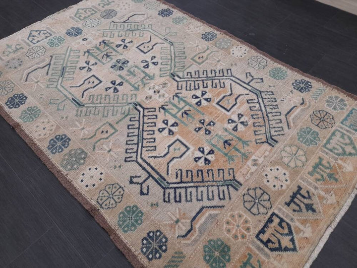 Rust Turkish Oushak Rug 4' 3" x 6' 9" Hand-Knotted