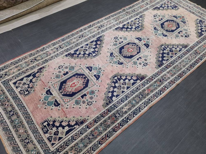 Turkish Runner Rug 5' x 11' 4" Hand-Knotted close-up