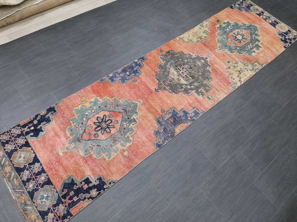 Beige Turkish Runner Rug 2' 5" x 11' 1" Hand-Knotted view