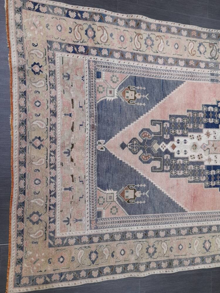 Blue Turkish Oushak Rug 5' 3" x 9' 11" Hand-Knotted | No. WR69060
