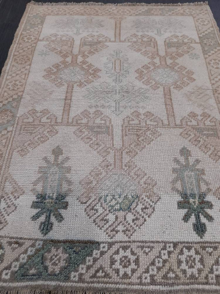 Beige Turkish Runner Rug 2' 5" x 3' 3" Hand-Knotted view