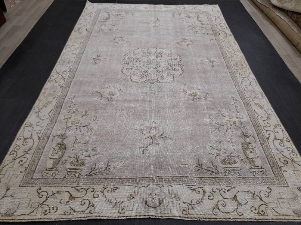 Rust Turkish Runner Rug 6' 6" x 10' Hand-Knotted view