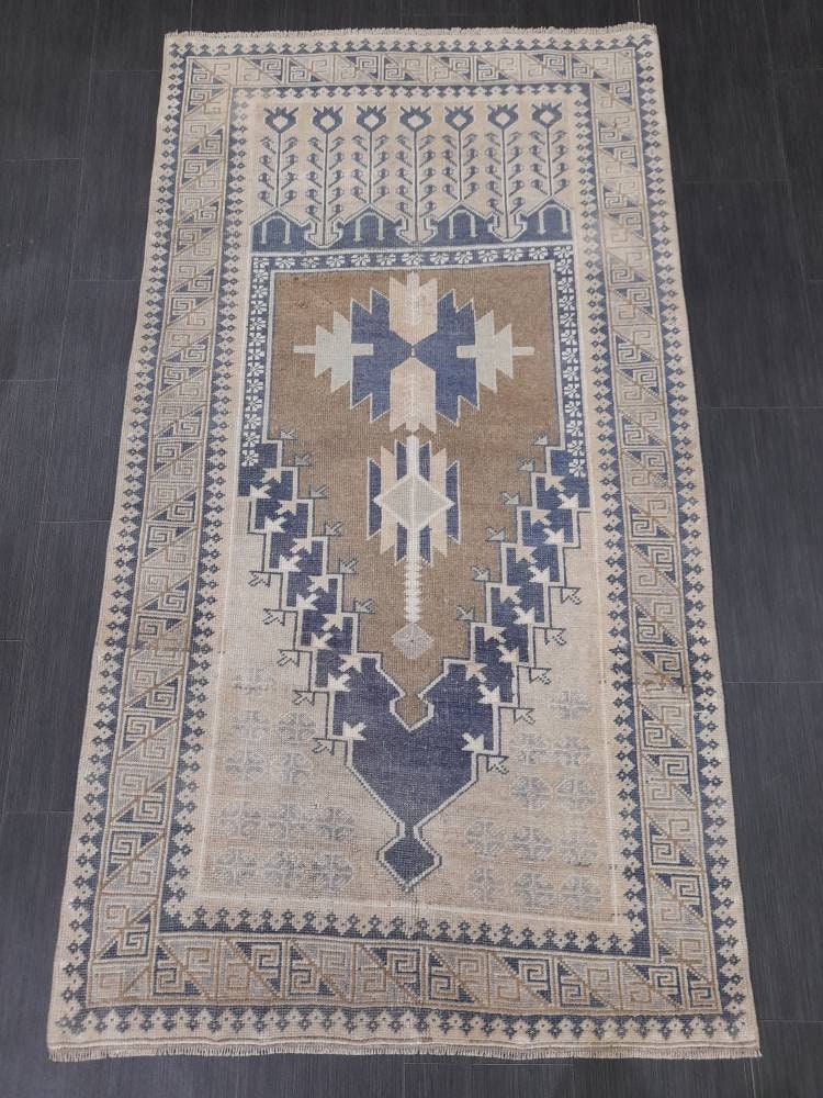 Rust Turkish Runner Rug 3' 5" x 6' 4" Hand-Knotted reverse