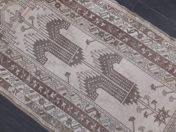 Rust Turkish Runner Rug 2' 11" x 5' 7" Hand-Knotted texture