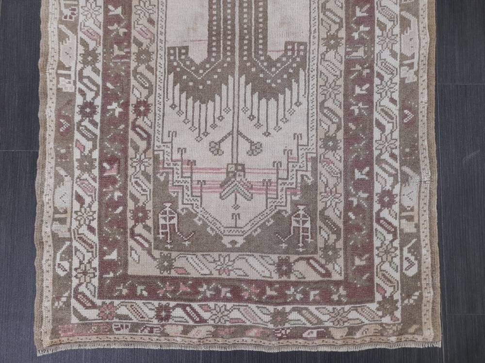 Rust Turkish Runner Rug 2' 11" x 5' 7" Hand-Knotted reverse
