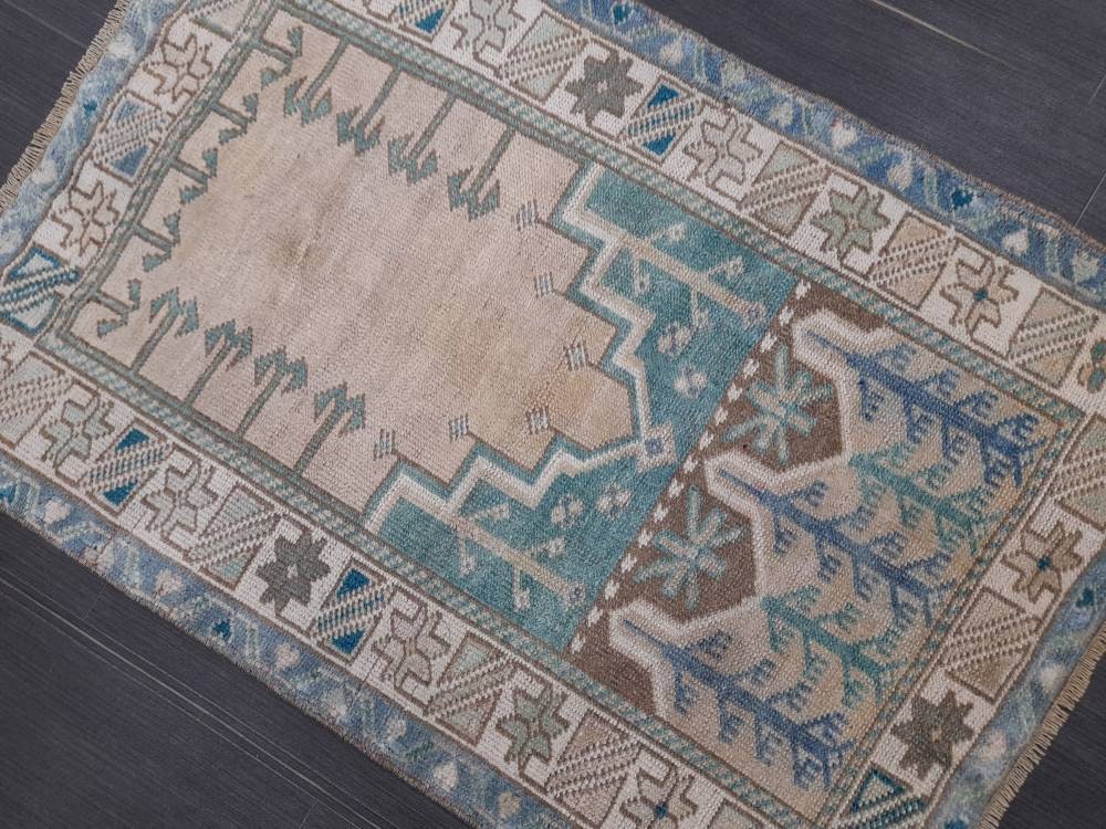 Rust Turkish Runner Rug 2' 7" x 3' 10" Hand-Knotted close-up