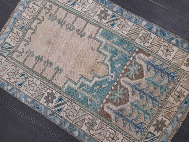 Rust Turkish Runner Rug 2' 7" x 3' 10" Hand-Knotted close-up