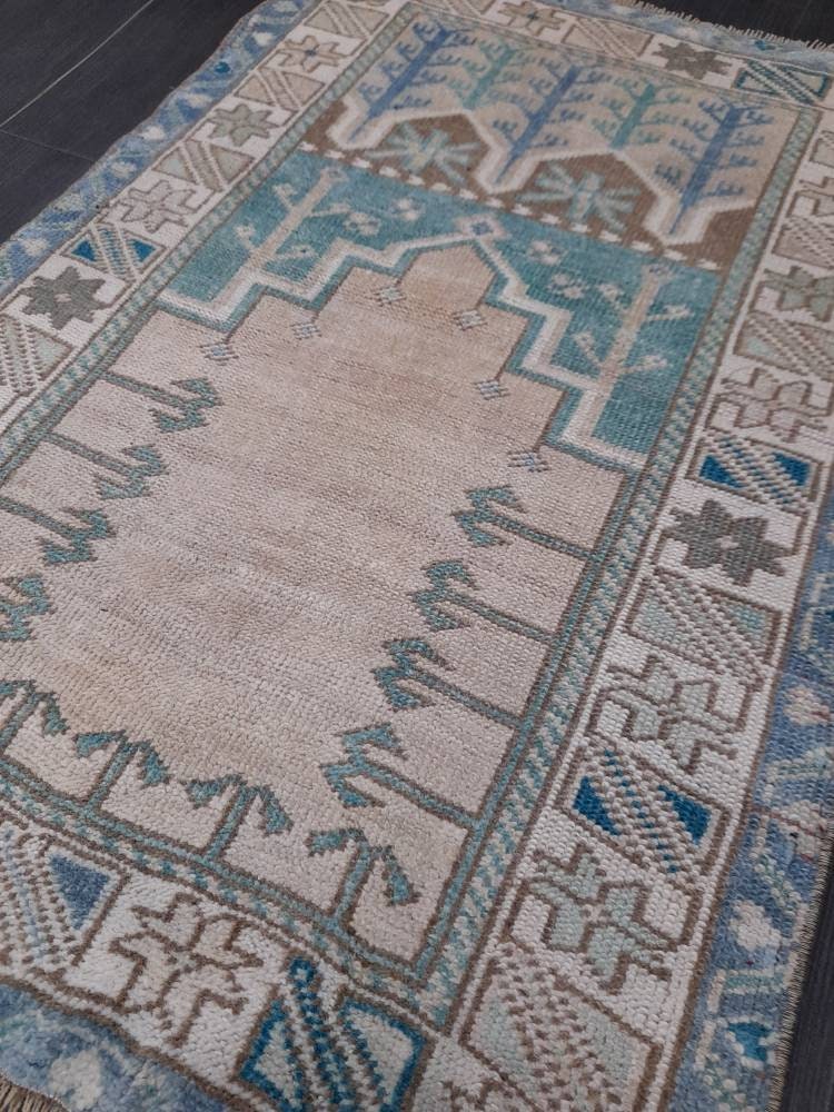 Rust Turkish Runner Rug 2' 7" x 3' 10" Hand-Knotted texture