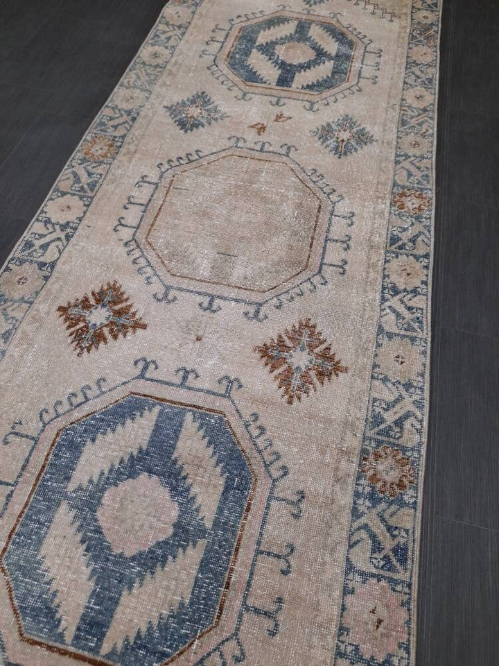 Beige Turkish Runner Rug 3' 10" x 13' Hand-Knotted view 9
