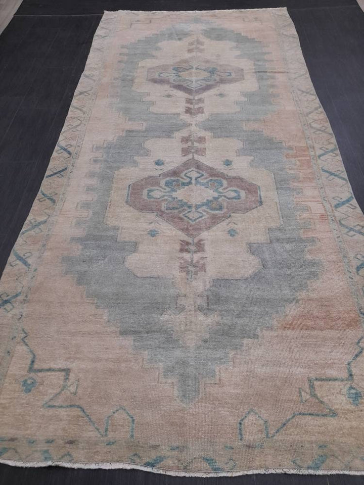 Beige Turkish Runner Rug 5' 1" x 10' 9" Hand-Knotted view
