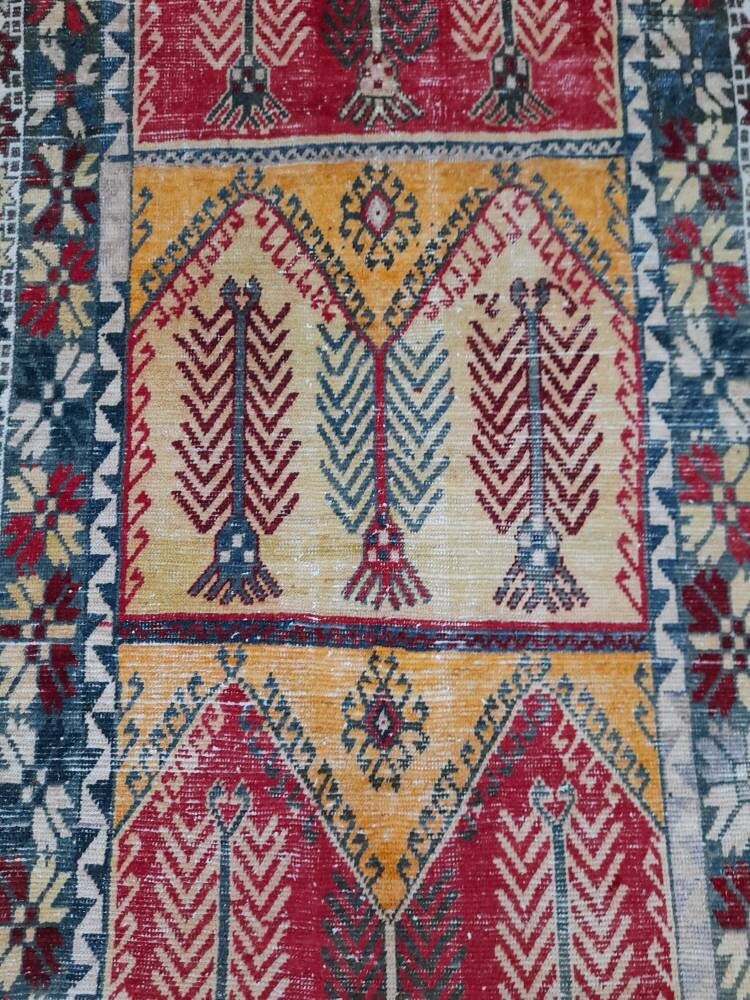 Rust Turkish Runner Rug 4' 6" x 12' 9" Hand-Knotted field