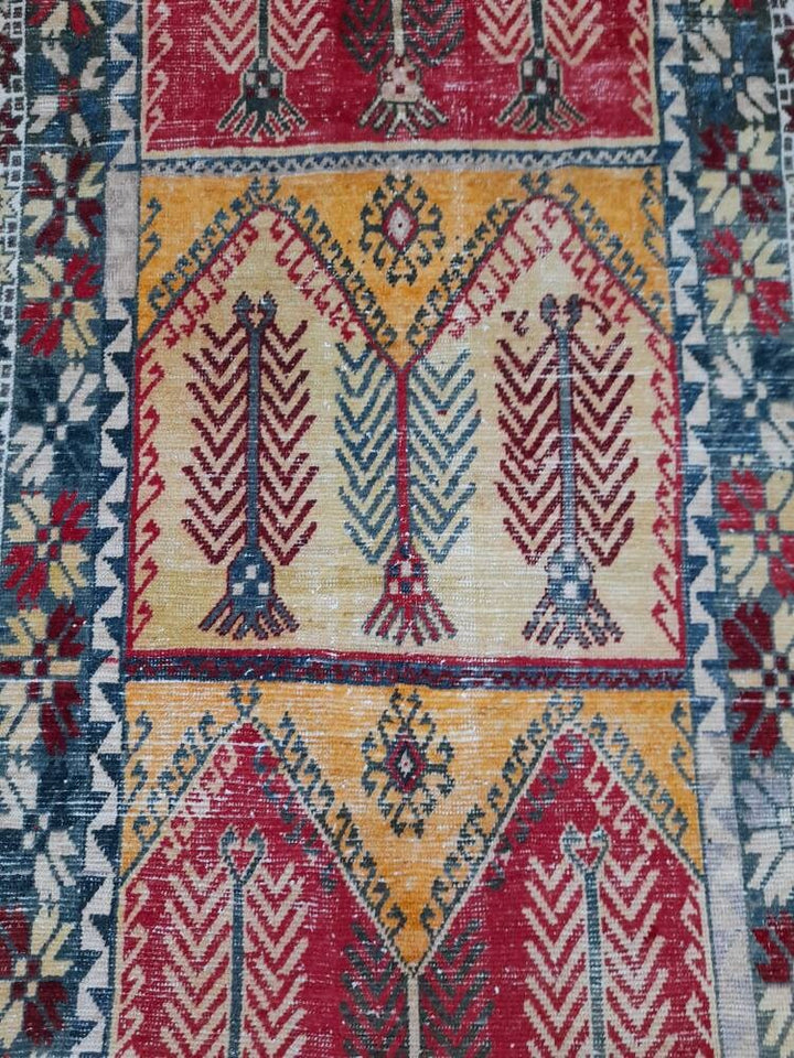 Rust Turkish Runner Rug 4' 6" x 12' 9" Hand-Knotted field
