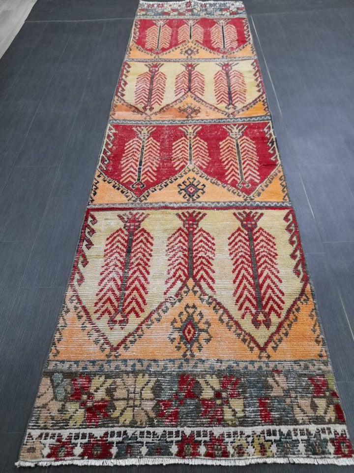 Beige Turkish Runner Rug 3' 1" x 11' 6" Hand-Knotted view
