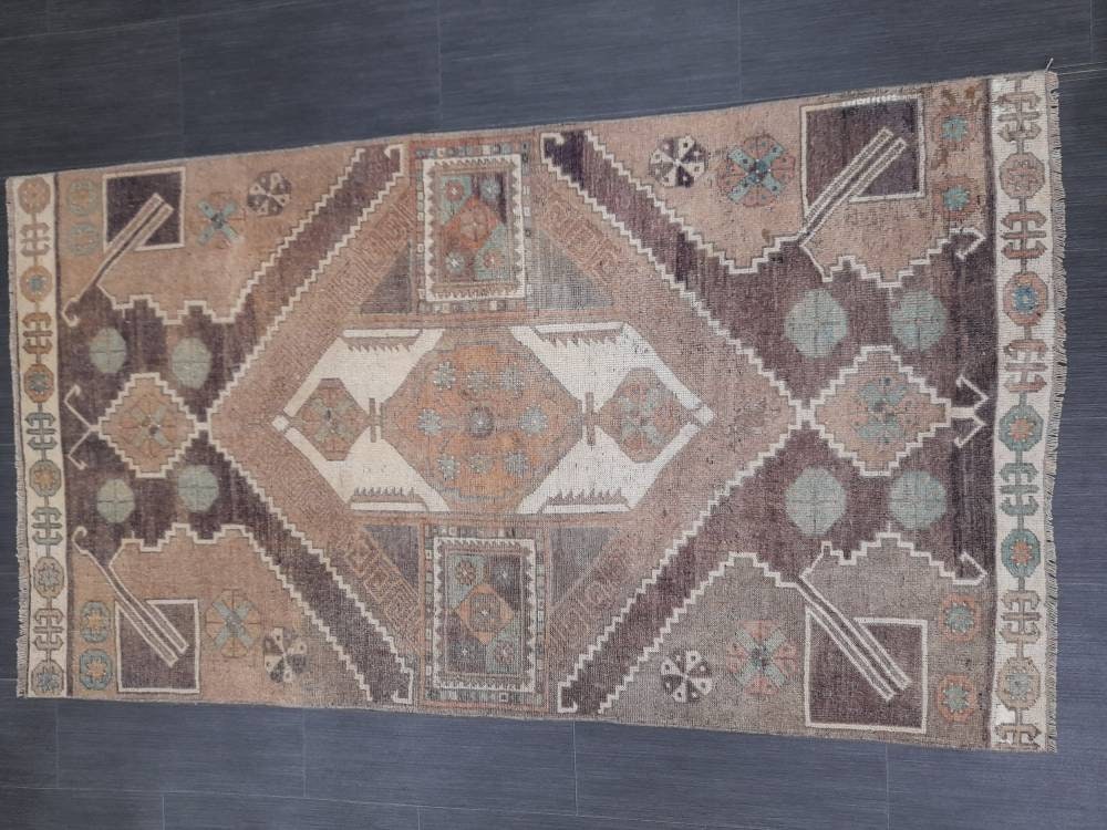 Blue Turkish Vintage Rug 3' 3" x 6' Hand-Knotted | No. WR93691